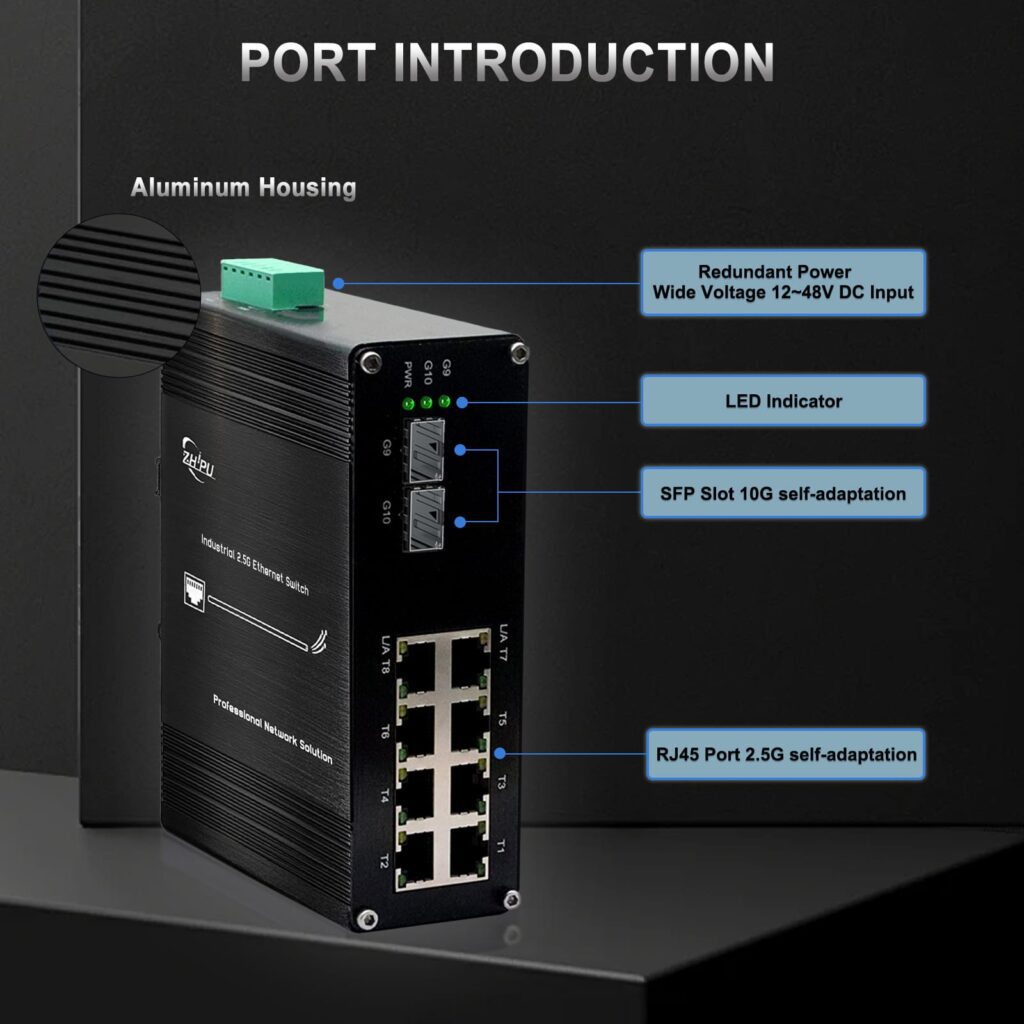 8-Port 2.5G PoE Fiber Switch + 10G SFP Industrial - e-link